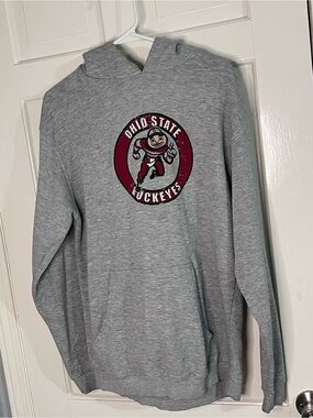 NCAA Gray Hooded Sweatshirt with Ohio State Buckeyes Logo